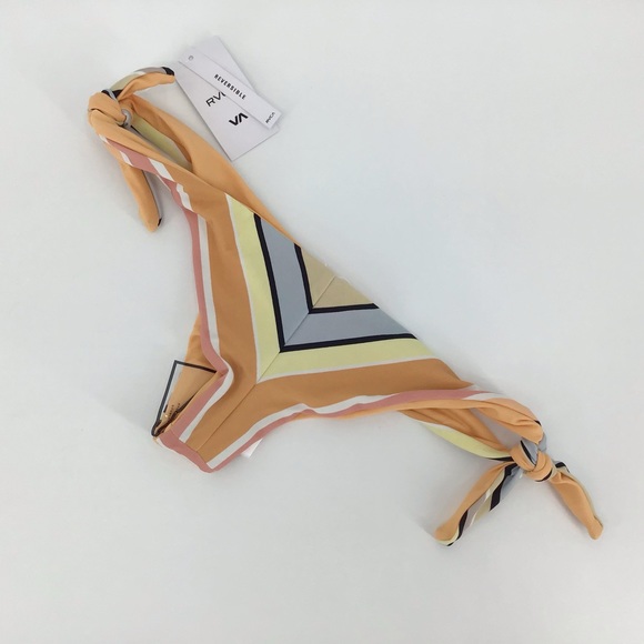 RVCA NWT Horizon Striped Reversible Cheeky Bikini Bottom, XS - Picture 8 of 16